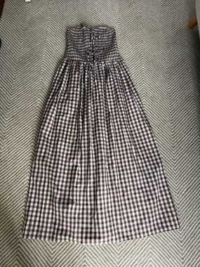 ASOS Strapless Brown & White Gingham Dress